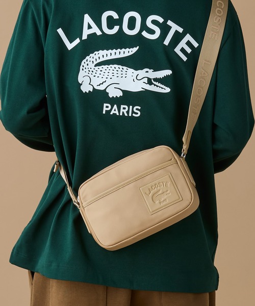 LACOSTE（ラコステ）の「ラコステクラシックス ナイロンミニレポーターバッグ（ショルダーバッグ・メンズ・ブラック/タン・FREE）」の7枚目の写真