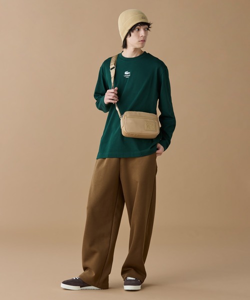 LACOSTE（ラコステ）の「ラコステクラシックス ナイロンミニレポーターバッグ（ショルダーバッグ・メンズ・ブラック/タン・FREE）」の8枚目の写真