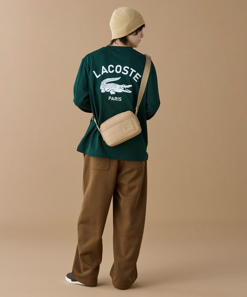 LACOSTE（ラコステ）の「ラコステクラシックス ナイロンミニレポーターバッグ（ショルダーバッグ・メンズ・ブラック/タン・FREE）」の3枚目の写真