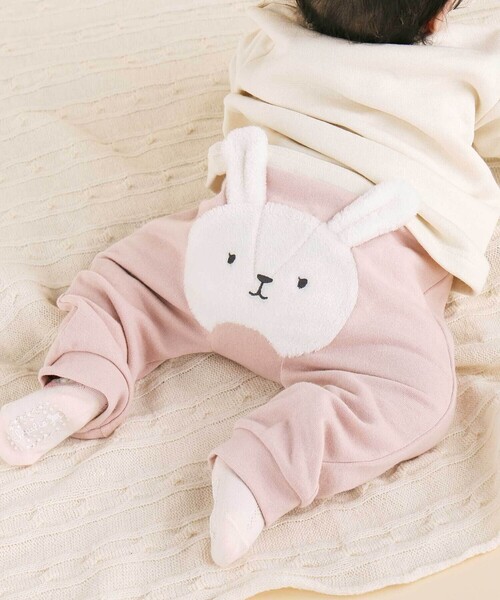 SLAP SLIP BABY（スラップスリップベビー）の「アニマルウサギクマネコおしりパッチパンツベビー(70~80cm)（その他ベビーウェア・キッズ・ブラウン/ピンク/オフホワイト・FREE）」の3枚目の写真