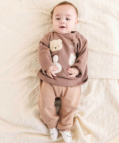 SLAP SLIP BABY（スラップスリップベビー）の「アニマルウサギクマネコおしりパッチパンツベビー(70~80cm)（その他ベビーウェア・キッズ・ブラウン/ピンク/オフホワイト・FREE）」の4枚目の写真