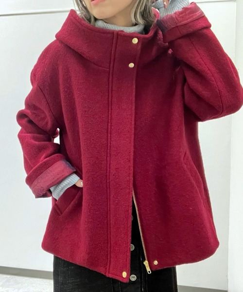 セール】フーディーショートコート（その他アウター）｜Q（キュー）の