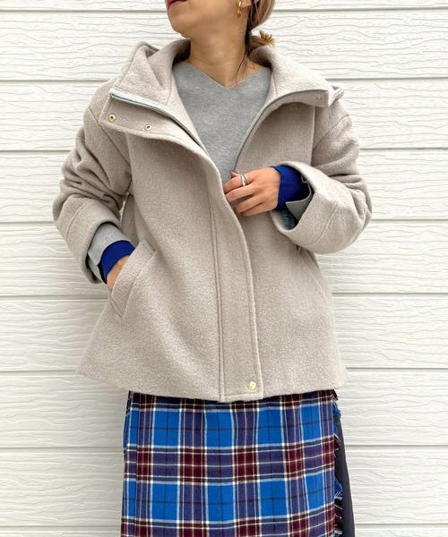 セール】フーディーショートコート（その他アウター）｜Q（キュー）の