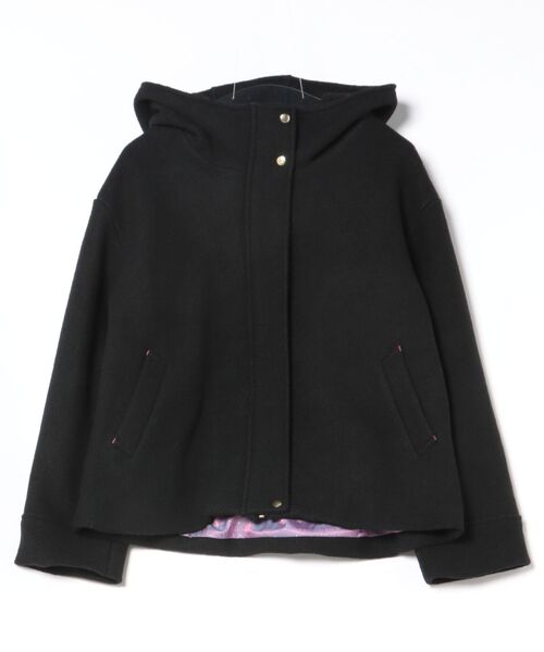 Q（キュー）の「フーディーショートコート（その他アウター・レディース・オリーブ/バーガンディー/ベージュ/ブラック・MEDIUM）」の14枚目の写真