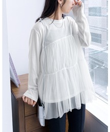 チュールバルーンスリーブTシャツ