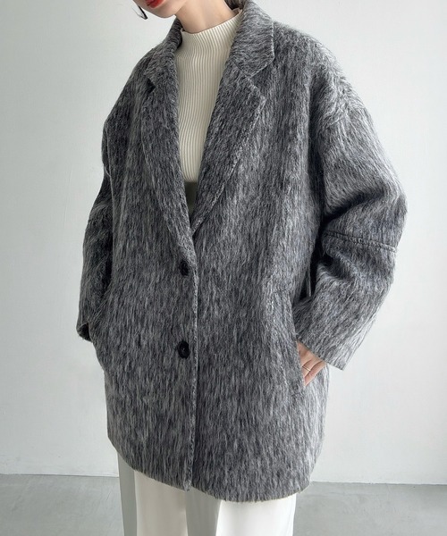 セール】コクーンスリーブシャギージャケットコート（その他アウター