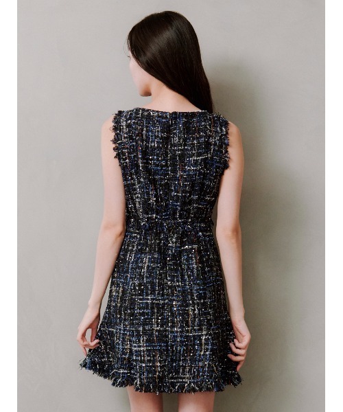 SNIDEL  セット ツイードワンピース ブラック FREE ツイードミニワンピース（ワンピース）｜SNIDEL（スナイデル）の