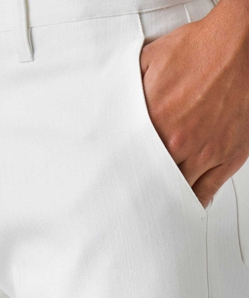 MICHEL KLEIN HOMME (ミッシェルクランオム)の「【撥水】プレビアへリンボンスラックスパンツ(スラックス・メンズ・ブラック/ホワイト/ライトグレー・MEDIUM/LARGE/X-LARGE)」の9枚目の写真
