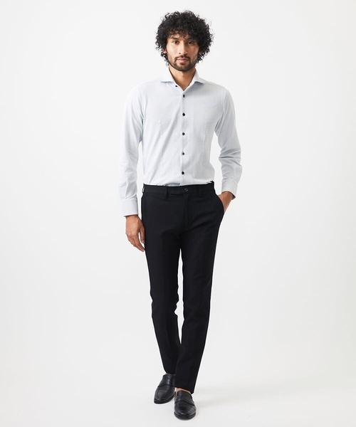 MICHEL KLEIN HOMME (ミッシェルクランオム)の「【撥水】プレビアへリンボンスラックスパンツ(スラックス・メンズ・ブラック/ホワイト/ライトグレー・MEDIUM/LARGE/X-LARGE)」の8枚目の写真