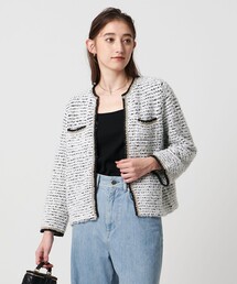 新品未使用　タグ付き　UNITED ARROWS ホワイト カーディガン 6(ROKU)＞チュール ニット カーディガン