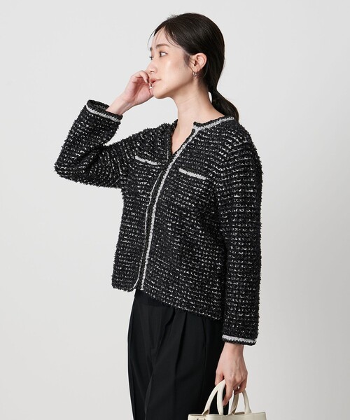ツイードライク ニットカーディガン（カーディガン/ボレロ）｜UNITED