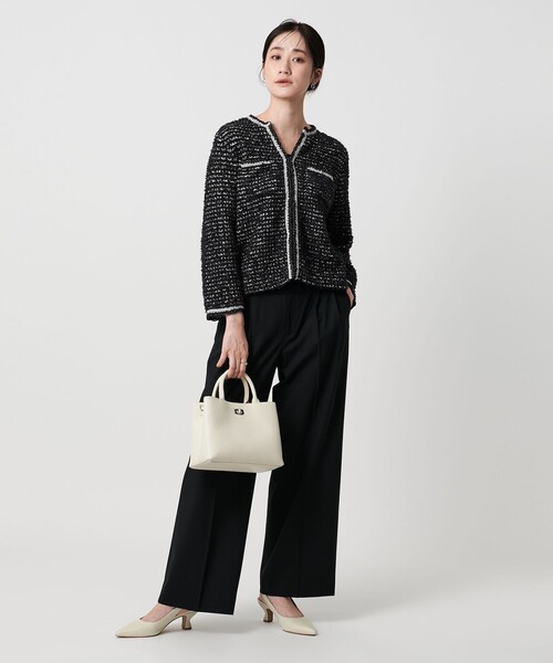 UNITED ARROWS(ユナイテッドアローズ)の「ツイードライク ニットカーディガン(カーディガン/ボレロ・レディース・オフホワイト/ブラック・FREE)」の7枚目の写真