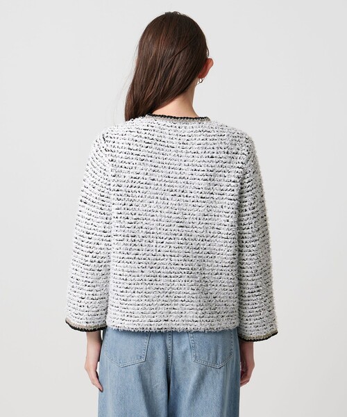 UNITED ARROWS(ユナイテッドアローズ)の「ツイードライク ニットカーディガン(カーディガン/ボレロ・レディース・オフホワイト/ブラック・FREE)」の10枚目の写真