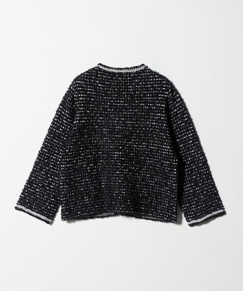 セール】ツイードライク ニットカーディガン（カーディガン/ボレロ