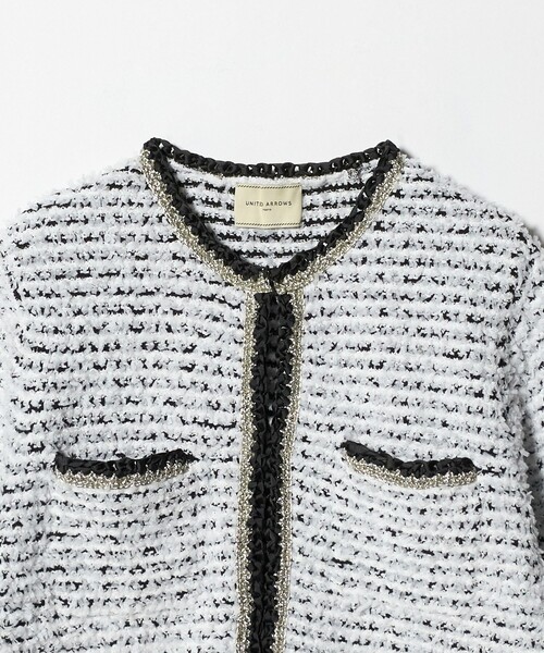 UNITED ARROWS(ユナイテッドアローズ)の「ツイードライク ニットカーディガン(カーディガン/ボレロ・レディース・オフホワイト/ブラック・FREE)」の21枚目の写真