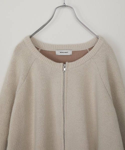 MONO-MART（モノマート）の「バイカラー配色ダブルフェイスルーズニットカーディガン（カーディガン/ボレロ・レディース・レッド/ブラック/アイボリー/ブラウン/ネイビー/グレー・L/M）」の10枚目の写真