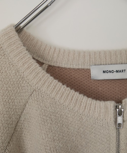 MONO-MART（モノマート）の「バイカラー配色ダブルフェイスルーズニットカーディガン（カーディガン/ボレロ・レディース・レッド/ブラック/アイボリー/ブラウン/ネイビー/グレー・L/M）」の13枚目の写真