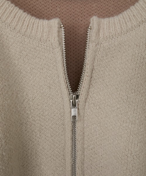 MONO-MART（モノマート）の「バイカラー配色ダブルフェイスルーズニットカーディガン（カーディガン/ボレロ・レディース・レッド/ブラック/アイボリー/ブラウン/ネイビー/グレー・L/M）」の14枚目の写真