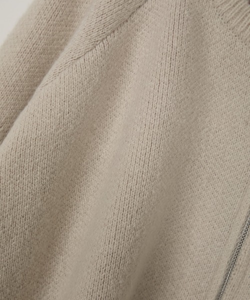 MONO-MART（モノマート）の「バイカラー配色ダブルフェイスルーズニットカーディガン（カーディガン/ボレロ・レディース・レッド/ブラック/アイボリー/ブラウン/ネイビー/グレー・L/M）」の15枚目の写真