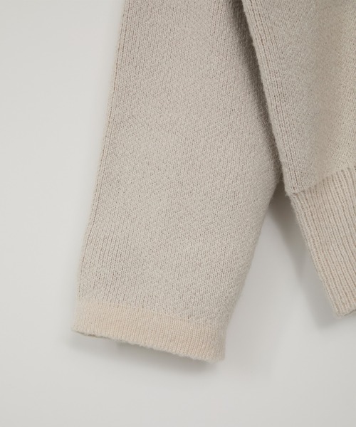 MONO-MART（モノマート）の「バイカラー配色ダブルフェイスルーズニットカーディガン（カーディガン/ボレロ・レディース・レッド/ブラック/アイボリー/ブラウン/ネイビー/グレー・L/M）」の16枚目の写真