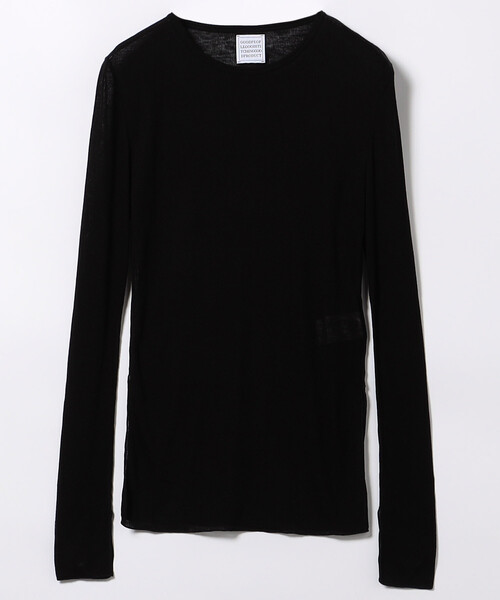 GOOD PEOPLE GOOD STITCHING GOOD PRODUCT(グッドピープルグッドスティッチンググッドプロダクト)の「GOODPEOPLE GOODSTITCHING GOODPRODUCT/グッドピープルグッドスティッチンググッドプロダクト Crew Neck Long Sleeve T / クルーネック シアーロングスリーブTシャツ(Tシャツ/カットソー・レディース・ブラック/チャコールグレー/ホワイト・SMALL)」の3枚目の写真