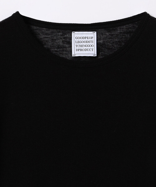 GOOD PEOPLE GOOD STITCHING GOOD PRODUCT(グッドピープルグッドスティッチンググッドプロダクト)の「GOODPEOPLE GOODSTITCHING GOODPRODUCT/グッドピープルグッドスティッチンググッドプロダクト Crew Neck Long Sleeve T / クルーネック シアーロングスリーブTシャツ(Tシャツ/カットソー・レディース・ブラック/チャコールグレー/ホワイト・SMALL)」の6枚目の写真