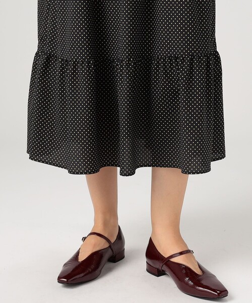 ミニドットプリント ティアードワンピース（ワンピース）｜BALLSEY