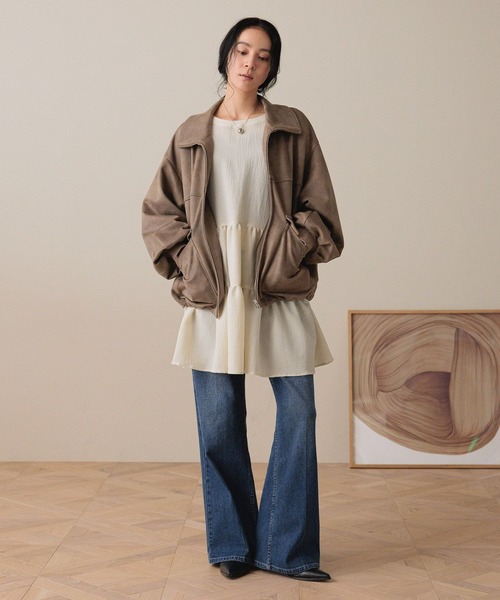 LOWRYS FARM（ローリーズファーム）の「ティアードミニワンピースＬＳ　581975（ワンピース・レディース・アイボリー/ブラウン/ブラック・FREE）」の9枚目の写真