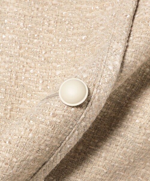 Demi-Luxe BEAMS（デミルクス ビームス）の「ミックスツイード ジャケット【セレモニー・フォーマル】（ノーカラージャケット・レディース・ベージュ/ネイビー・38/36）」の16枚目の写真