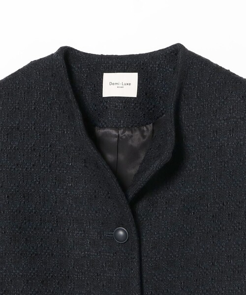 Demi-Luxe BEAMS（デミルクス ビームス）の「ミックスツイード ジャケット【セレモニー・フォーマル】（ノーカラージャケット・レディース・ベージュ/ネイビー・38/36）」の18枚目の写真