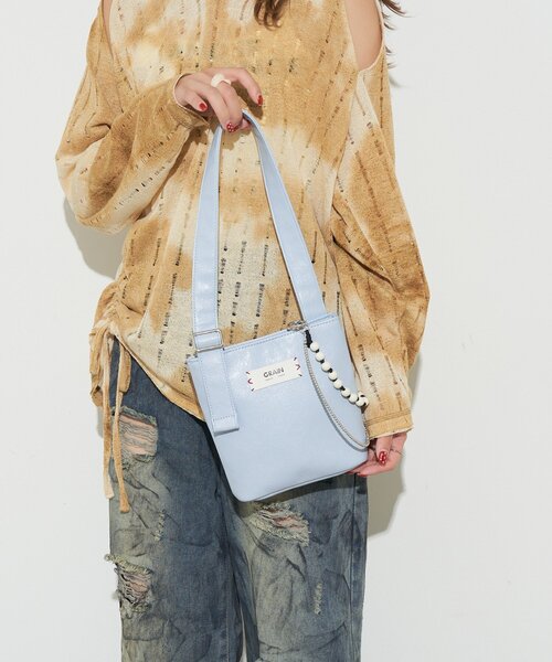 GRAIN(グレイン)の「【GRAIN/グレイン】ビーズチャーム付きベルトバッグ(トートバッグ・レディース・ブラック/レッド/サックスブルー・FREE)」の8枚目の写真