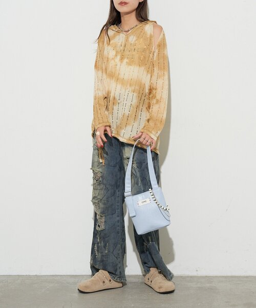 GRAIN(グレイン)の「【GRAIN/グレイン】ビーズチャーム付きベルトバッグ(トートバッグ・レディース・ブラック/レッド/サックスブルー・FREE)」の7枚目の写真