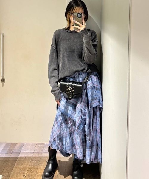 JEANASIS（ジーナシス）の「12Gストーンウォッシュカットライクプルオーバー/595826（ニット/セーター・レディース・グリーン系その他/ブラウン/グレー/ブラック・FREE）」の6枚目の写真