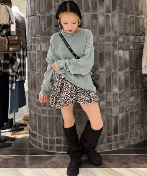 JEANASIS（ジーナシス）の「12Gストーンウォッシュカットライクプルオーバー/595826（ニット/セーター・レディース・グリーン系その他/ブラウン/グレー/ブラック・FREE）」の7枚目の写真