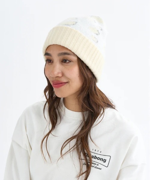 BILLABONG(ビラボン)の「BILLABONG/ビラボン ビーニー JACQURD MOHAIR MIX BEANIE BF014-908(ニットキャップ/ビーニー・レディース・ブラック系その他/ベージュ系その他/ホワイト系その他・FREE)」の7枚目の写真