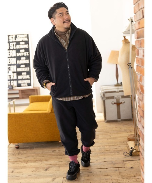 PIMLICO（ピムリコ）の「PIMLICO (ピムリコ) ウエストゴム フリース ロングパンツ（その他パンツ・メンズ・カーキ/ネイビー/ブラック・X1(3L～4L)/X2(4L～5L)/X3(6L～7L)/X5(9L～10L)/X4(8L～9L)）」の4枚目の写真