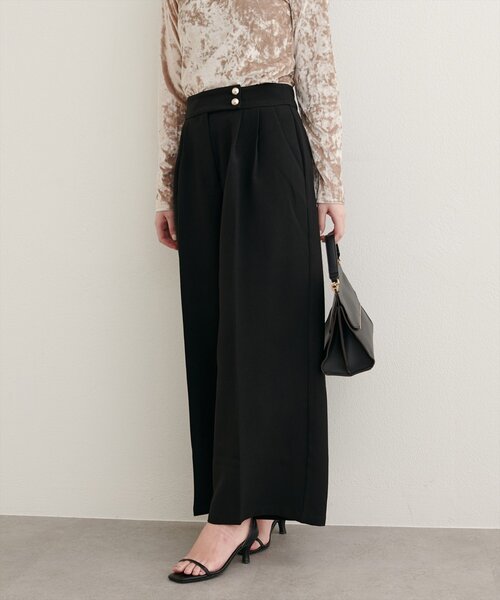 natural couture（ナチュラルクチュール）の「【WEB限定】金釦タックワイドパンツ（その他パンツ・レディース・ブラウン/ベージュ/ブラック/オフホワイト・FREE）」の11枚目の写真