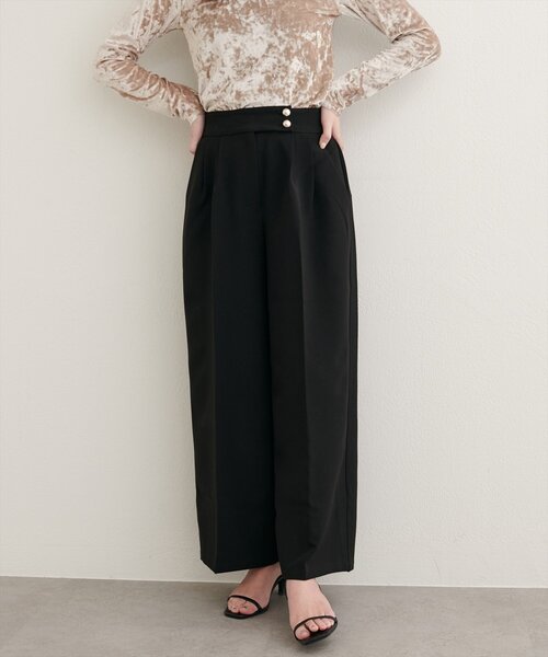 natural couture（ナチュラルクチュール）の「【WEB限定】金釦タックワイドパンツ（その他パンツ・レディース・ブラウン/ベージュ/ブラック/オフホワイト・FREE）」の14枚目の写真