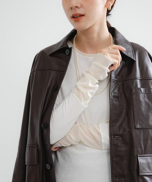 URBAN RESEARCH（アーバンリサーチ）の「チュール切り替えカットソー（Tシャツ/カットソー・レディース・オフホワイト/ブラック・FREE）」の2枚目の写真