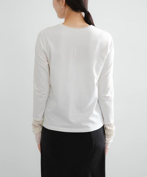 URBAN RESEARCH（アーバンリサーチ）の「チュール切り替えカットソー（Tシャツ/カットソー・レディース・オフホワイト/ブラック・FREE）」の8枚目の写真