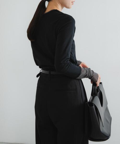 URBAN RESEARCH（アーバンリサーチ）の「チュール切り替えカットソー（Tシャツ/カットソー・レディース・オフホワイト/ブラック・FREE）」の12枚目の写真