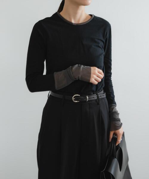 URBAN RESEARCH（アーバンリサーチ）の「チュール切り替えカットソー（Tシャツ/カットソー・レディース・オフホワイト/ブラック・FREE）」の14枚目の写真