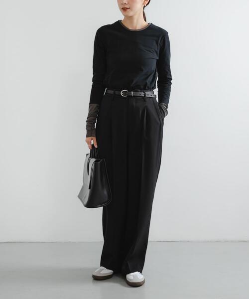 URBAN RESEARCH（アーバンリサーチ）の「チュール切り替えカットソー（Tシャツ/カットソー・レディース・オフホワイト/ブラック・FREE）」の16枚目の写真