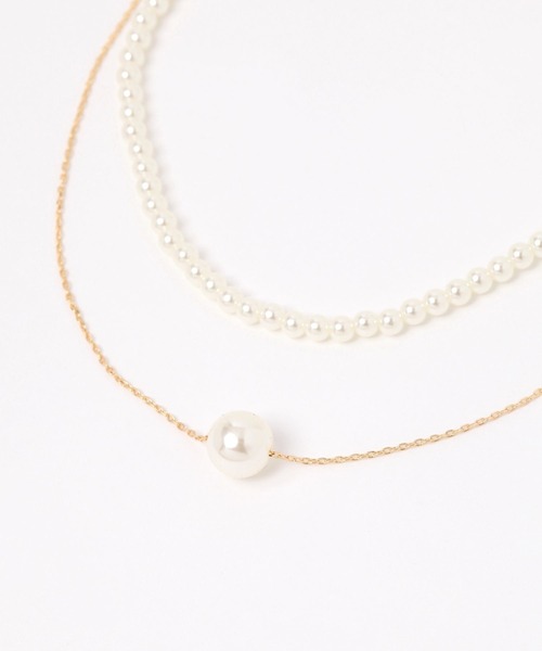 LAKOLE（ラコレ）の「1トップ×2連パールネックレス / 592773（ネックレス・レディース・その他1/その他2・FREE）」の2枚目の写真