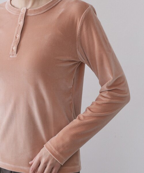OPAQUE.CLIP（オペークドットクリップ）の「ベロアタッチリブトップス【洗濯機OK】（Tシャツ/カットソー・レディース・オフホワイト/ベビーピンク/チャコールグレー・42/38/40）」の18枚目の写真