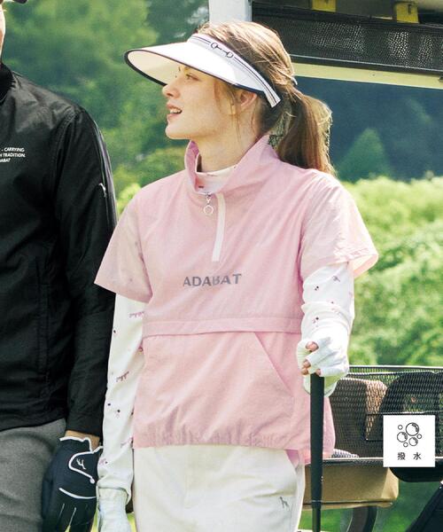 adabat(アダバット)の「【撥水】シアーリップ半袖プルオーバー(Tシャツ/カットソー・レディース・ネイビー/ベビーピンク・40/38/42)」の2枚目の写真