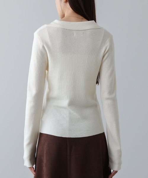 Bab（バブ）の「くるみボタンポロニット（ニット/セーター・レディース・ブラウン/アイボリー/ブラック/チャコールグレー・FREE）」の14枚目の写真