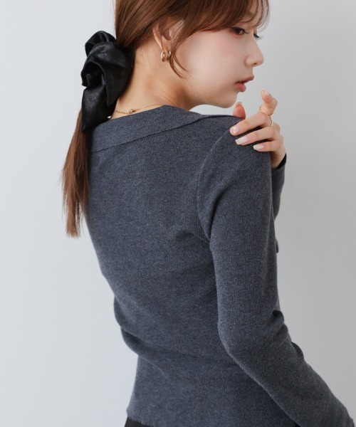 Bab（バブ）の「くるみボタンポロニット（ニット/セーター・レディース・ブラウン/アイボリー/ブラック/チャコールグレー・FREE）」の20枚目の写真