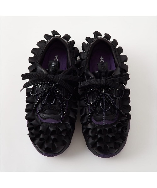 数量限定】パールリボン フリルスニーカー（スニーカー）｜+diana