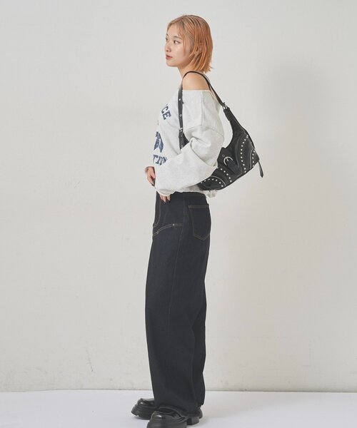 WHO'S WHO gallery（フーズフーギャラリー）の「STUDDED BELT SHOULDER BAG（ショルダーバッグ・レディース・ブラック/ブラウン・FREE）」の9枚目の写真